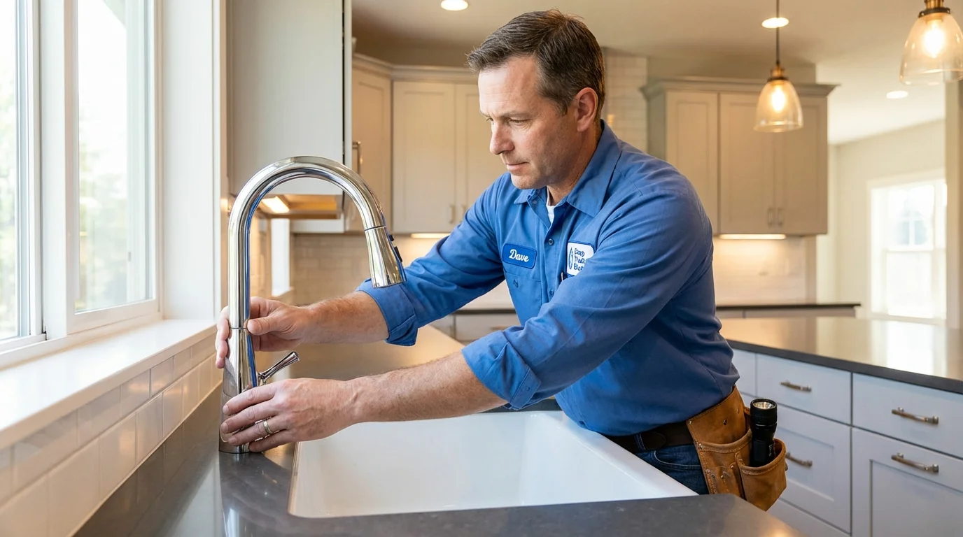 Kitchen faucet installation by Johns Plumbing LLC in Dighton