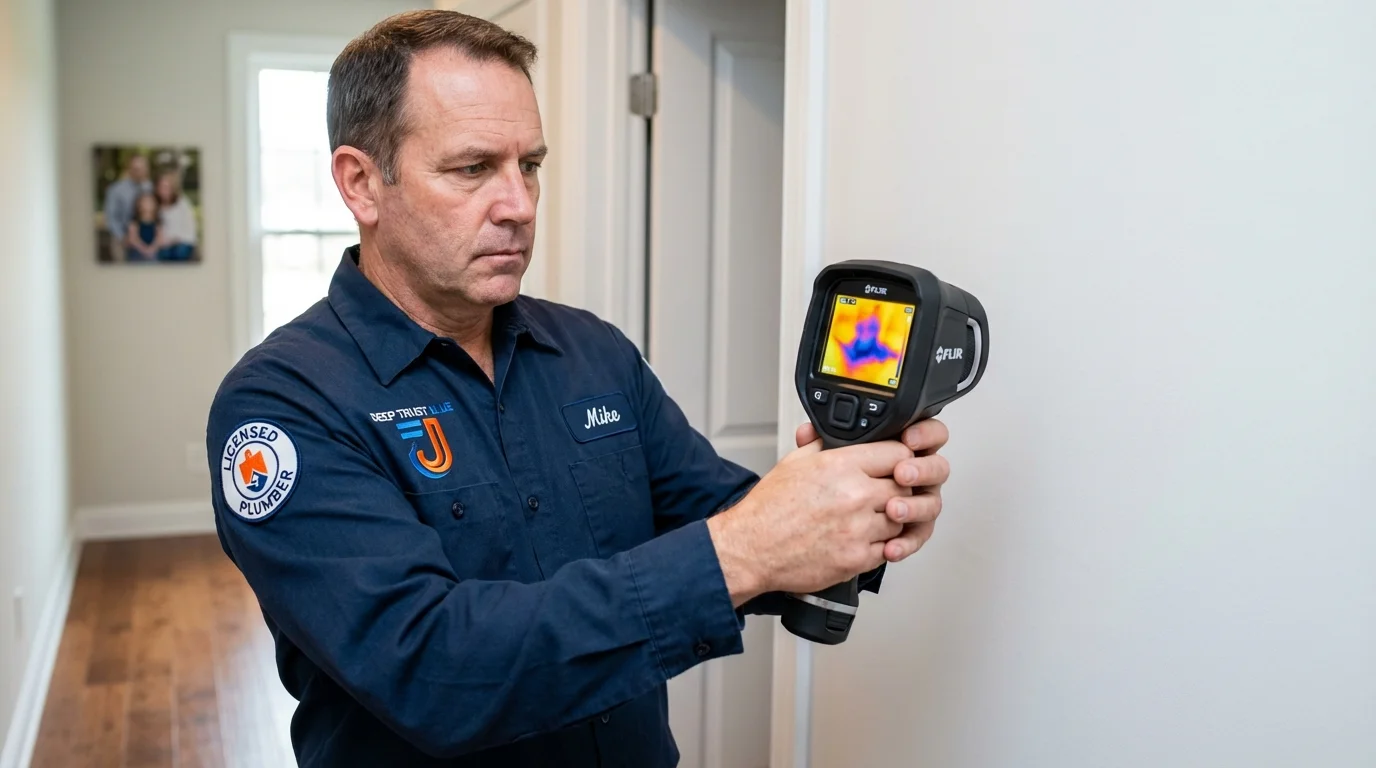 Thermal imaging leak detection by Johns Plumbing LLC in Dighton